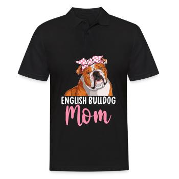 Bouledogue anglais Mère bouledogue Amoureuse - Polo Homme - noir - Devant - Kai (181cm)