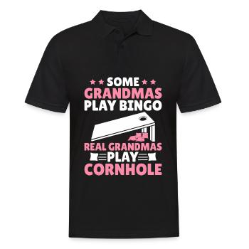 Drôle Cornhole Player Corn Hole Real Grannies Spid - Polo Homme - noir - Devant - Kai (181cm)