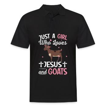Just A Girl Who Loves Jesus And Goats Farmer Ranch - Männer Poloshirt - Schwarz - Vorne - Kai (181cm)