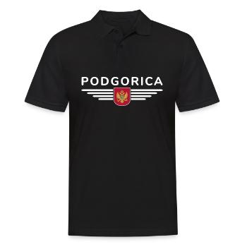 Podgorica Design – Capital moment - Men's Polo Shirt - black - Front - Kai (181cm)