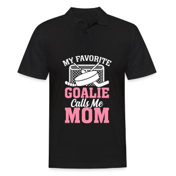 Hockeyspieler Torwart Mein Lieblingstorwart nennt - Männer Poloshirt - Schwarz - Vorne - Kai (181cm)