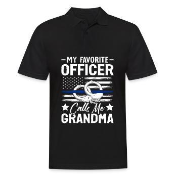 Officier préféré Grand-mère Policier - Polo Homme - noir - Devant - Kai (181cm)