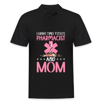 Zwei Titel Apothekerin Mama Apothekerin Florale - Männer Poloshirt - Schwarz - Vorne - Kai (181cm)