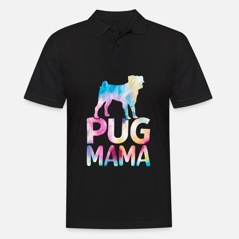 Mops Mama Bunter Mops Hund - Männer Poloshirt - Schwarz