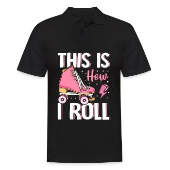 Wie ich rolle Rollschuhlaufen Rollerskater - Männer Poloshirt - Schwarz - Vorne - Kai (181cm)