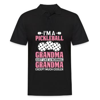 Pickleball Oma Viel cooler Pickle Ball Spieler - Männer Poloshirt - Schwarz - Vorne - Kai (181cm)