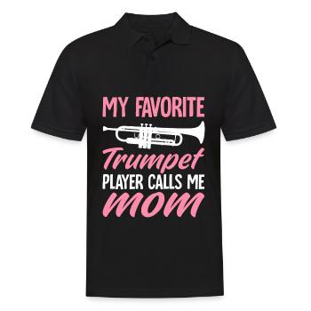 Mein Lieblingstrompeter nennt mich Mama Band - Männer Poloshirt - Schwarz - Vorne - Kai (181cm)