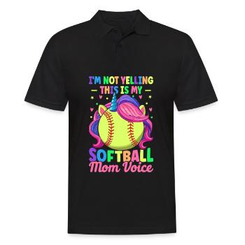 This Is My Softball Mom Voice Female - Men's Polo Shirt - black - Front - Kai (181cm)