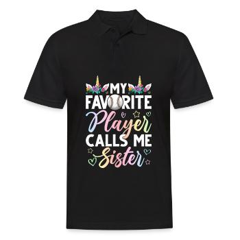 Softball Meine Lieblingsspielerin nennt mich - Männer Poloshirt - Schwarz - Vorne - Kai (181cm)
