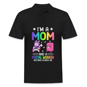 I'm A Mom And A Postal Worker Postal Service Mail - Men's Polo Shirt - black - Front - Kai (181cm)