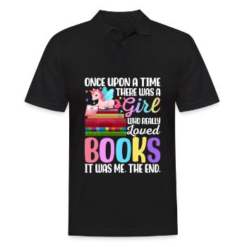A Girl Who Really Loved Books Book Reader - Men's Polo Shirt - black - Front - Kai (181cm)