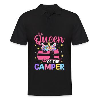 Queen Of The Camper Female Camper Camping Girl - Men's Polo Shirt - black - Front - Kai (181cm)