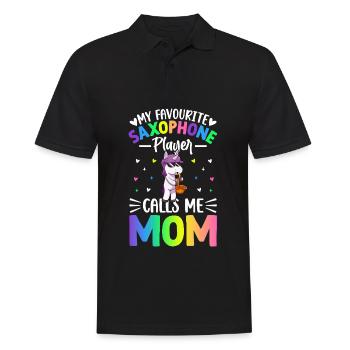 My Favourite Saxophone Player Calls Me Mom - Männer Poloshirt - Schwarz - Vorne - Kai (181cm)