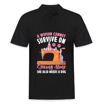 A woman can't make a living from sewing alone - Men's Polo Shirt - black - Front - Kai (181cm)