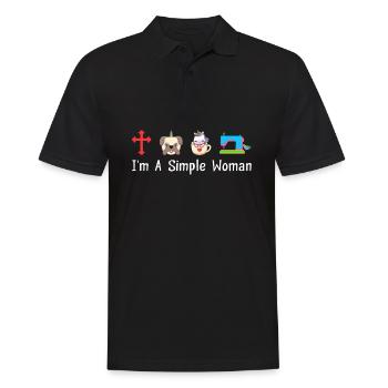 Machine à coudre Couture Femmes Équipe de couture Je suis un Simple - Polo Homme - noir - Devant - Kai (181cm)