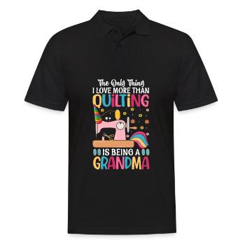 The only thing I love more than quilting is - Men's Polo Shirt - black - Front - Kai (181cm)