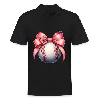 Coquette Bow Joueur de Baseball Equipe Fête des Mères - Polo Homme - noir - Devant - Kai (181cm)