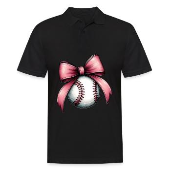 Coquette Bow Joueur de Baseball Equipe Fête des Mères - Polo Homme - noir - Devant - Kai (181cm)