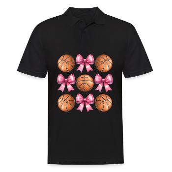 Coquette Bogen Basketball Spieler Mütter Tag Rosa - Männer Poloshirt - Schwarz - Vorne - Kai (181cm)