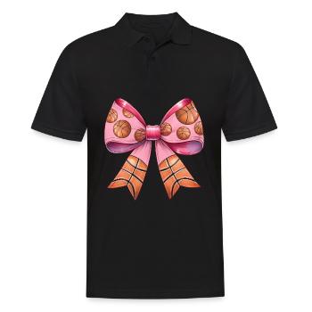 Coquette noeud basket-ball motif fête des mères rose - Polo Homme - noir - Devant - Kai (181cm)