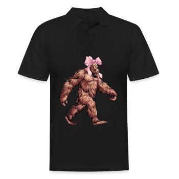 Coquette Bogen Bigfoot Sasquatch Yeti Rosa - Männer Poloshirt - Schwarz - Vorne - Kai (181cm)