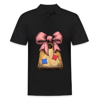Coquette Bow Cornhole Board Bohnensack Mütter Tag - Männer Poloshirt - Schwarz - Vorne - Kai (181cm)