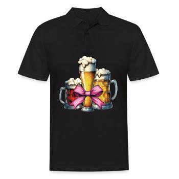 Coquette Bow Craft Beer Mother's Day Brewery - Men's Polo Shirt - black - Front - Kai (181cm)