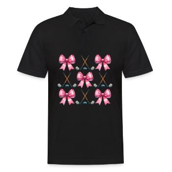 Coquette Bow Bâton de Hockey Puck Fête des Mères Rose - Polo Homme - noir - Devant - Kai (181cm)