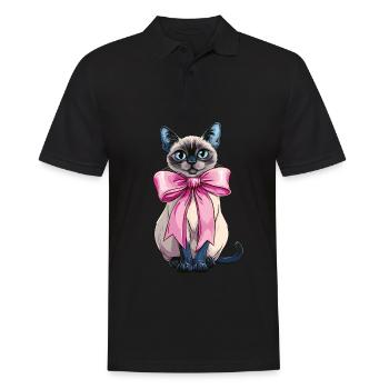 Coquette Bow Siamkatze Mom Cute Pink Mothers Day - Männer Poloshirt - Schwarz - Vorne - Kai (181cm)