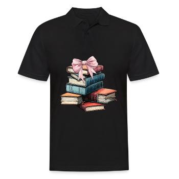 Coquette Bow Librarian Library Books Pink - Men's Polo Shirt - black - Front - Kai (181cm)