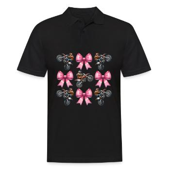 Coquette Bow Dirt Bike Motocross Maman Fête des Mères - Polo Homme - noir - Devant - Kai (181cm)