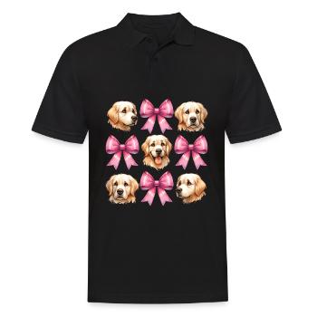 Coquette Bow Golden Retriever Chien Maman Rose - Polo Homme - noir - Devant - Kai (181cm)