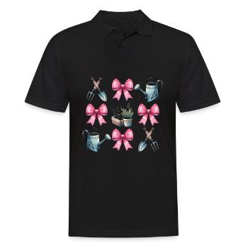 Coquette Bow Gardening Gardener Tools - Men's Polo Shirt - black - Front - Kai (181cm)