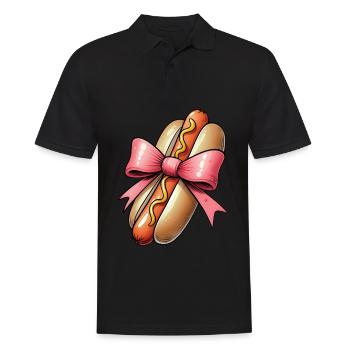 Coquette Schleife Hot Dog Hotdog Muttertag Rosa - Männer Poloshirt - Schwarz - Vorne - Kai (181cm)