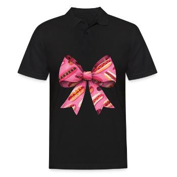 Coquette Bow Hot Dog Hotdog Muttertag Muster - Männer Poloshirt - Schwarz - Vorne - Kai (181cm)