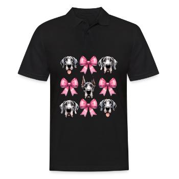 Coquette noeud Dogue Allemand Chien Maman Rose - Polo Homme - noir - Devant - Kai (181cm)