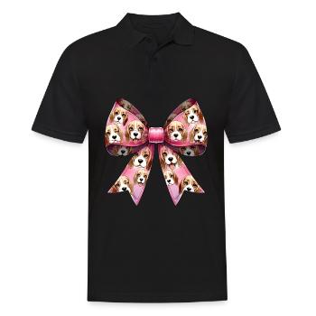 Coquette Bow Beagle Dog Mom Pattern Pink - Men's Polo Shirt - black - Front - Kai (181cm)