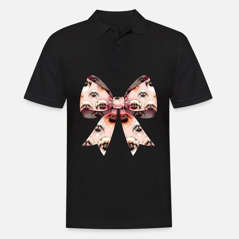 Coquette Schleife Pekingese Hundemutter Muster - Männer Poloshirt - Schwarz