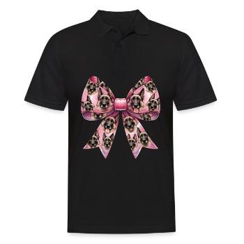 Coquette Bow Belgian Malinois Dog Mom Pattern - Men's Polo Shirt - black - Front - Kai (181cm)