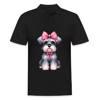 Coquette Bow Schnauzer Dog Mom Pink - Men's Polo Shirt - black - Front - Kai (181cm)