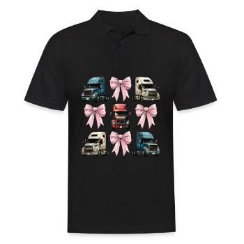 Coquette Bow Trucker Truck Driver Mom Ribbon - Men's Polo Shirt - black - Front - Kai (181cm)