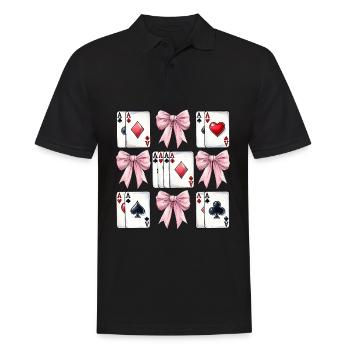 Coquette Bow Poker Fête des Mères Joueurs de Casino - Polo Homme - noir - Devant - Kai (181cm)