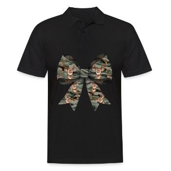 Coquette Bow Deer Hunting Hunter Camouflage Ribbon - Men's Polo Shirt - black - Front - Kai (181cm)
