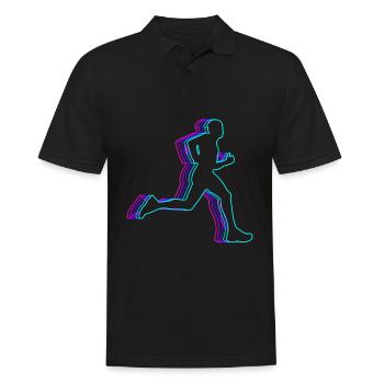 Retro Runner Marathon Running Vaporwave - Men's Polo Shirt - black - Front - Kai (181cm)