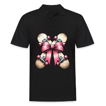 Kokette Bogen Skateboarding Skateboarder Skater - Männer Poloshirt - Schwarz - Vorne - Kai (181cm)