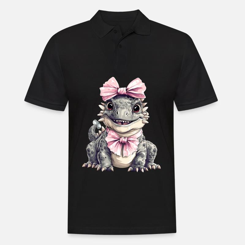 Coquette Bogen Ankylosaurus Dinosaurier Mädchen - Männer Poloshirt - Schwarz