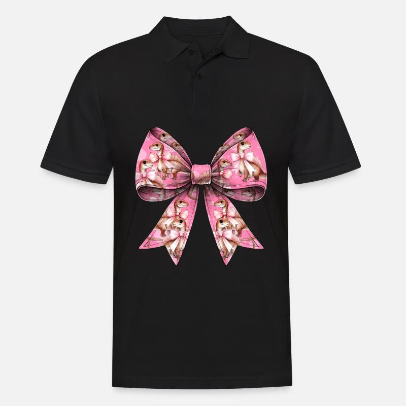 Coquette Bogen Spinosaurus Dinosaurier Muster - Männer Poloshirt - Schwarz