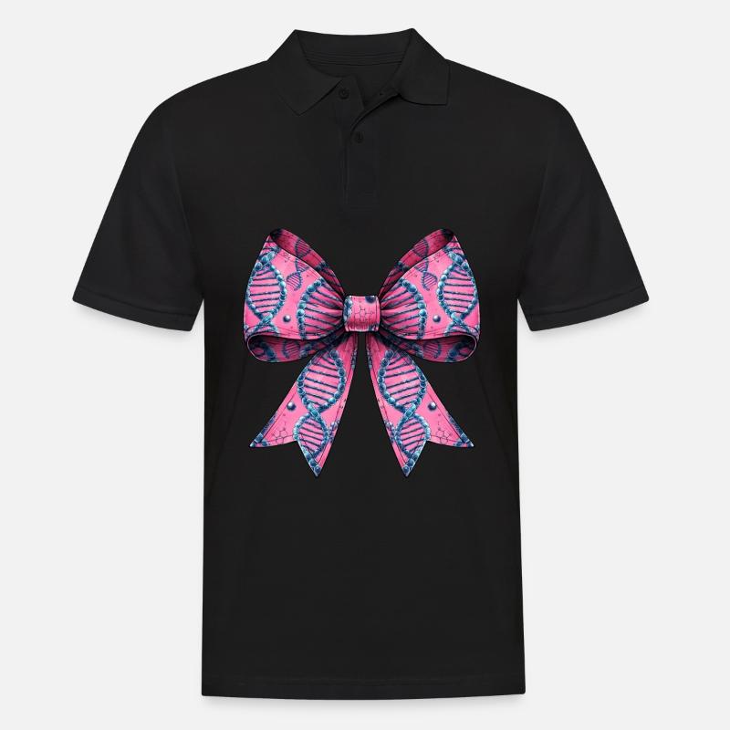 Coquette Bow Genealogie DNA-Muster - Männer Poloshirt - Schwarz