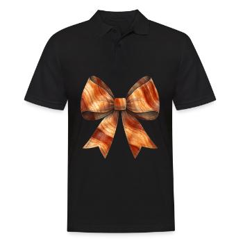 Coquette Bow Bacon Strips Schweinefleisch Mom - Männer Poloshirt - Schwarz - Vorne - Kai (181cm)