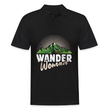Wandern Wander Woman - Berge Natur Freizeit Damen - Männer Poloshirt - Schwarz - Vorne - Kai (181cm)